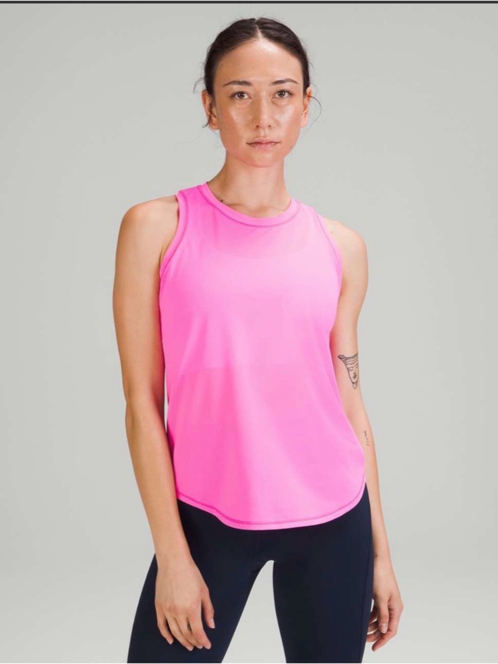 Women’s High-Neck Pink Active Tank Top